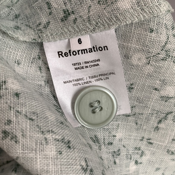 Reformation Cale linen Midi Dress NWOT agave print - Picture 8 of 10